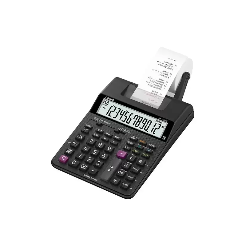 (HR-150RCE) CASIO CALCULADORA DE OFICINA CON IMPRESORA HR-150RCE 12 DÍGITOS NEGRO
