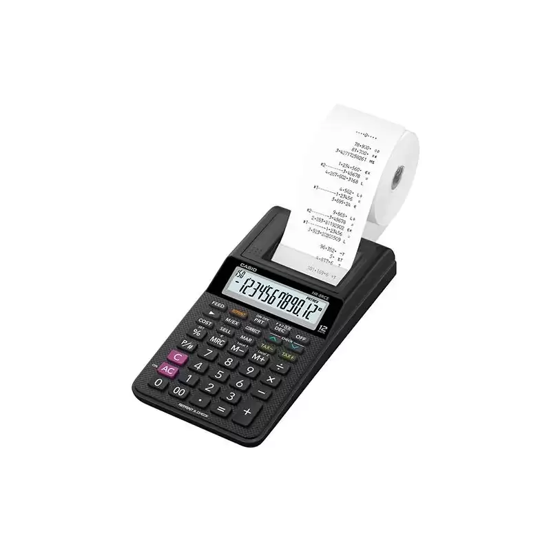 (HR-8RCE) CASIO CALCULADORA DE OFICINA CON IMPRESORA HR-8RCE 12 DÍGITOS NEGRO