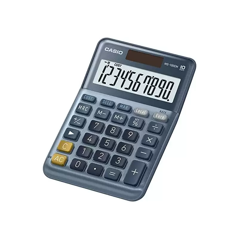 (MS-100EM) CASIO CALCULADORA DE OFICINA SOBREMESA AZUL MS-100EM