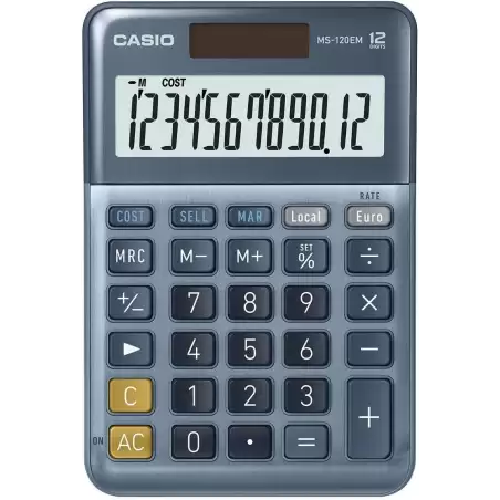 (MS-120EM) CASIO CALCULADORA DE OFICINA SOBREMESA AZUL MS-120EM