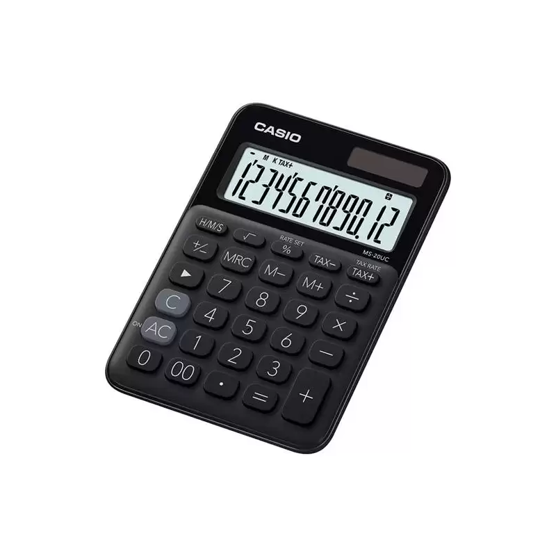 (MS-20UC-BK) CASIO CALCULADORA DE OFICINA SOBREMESA NEGRO 12 DÍGITOS MS-20UC