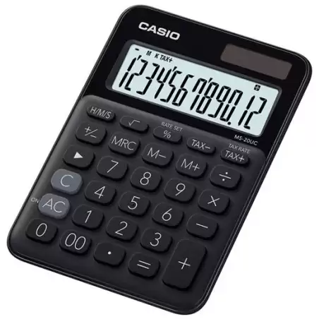 (MS-20UC-BK) CASIO CALCULADORA DE OFICINA SOBREMESA NEGRO 12 DÍGITOS MS-20UC