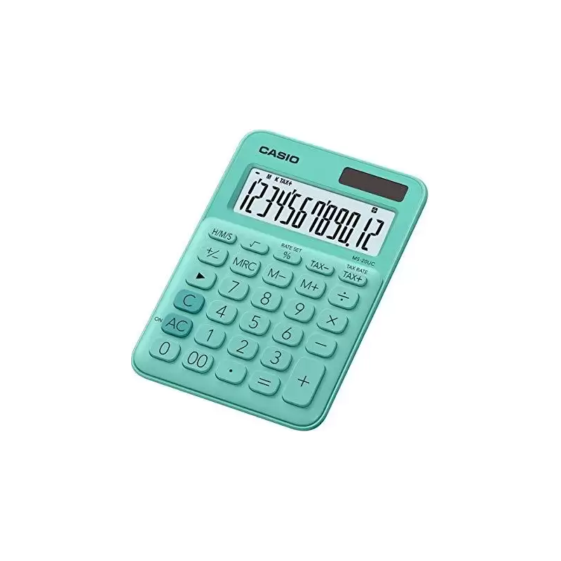 (MS-20UC-GN) CASIO CALCULADORA DE OFICINA SOBREMESA VERDE 12 DÍGITOS MS-20UC