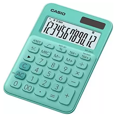 (MS-20UC-GN) CASIO CALCULADORA DE OFICINA SOBREMESA VERDE 12 DÍGITOS MS-20UC