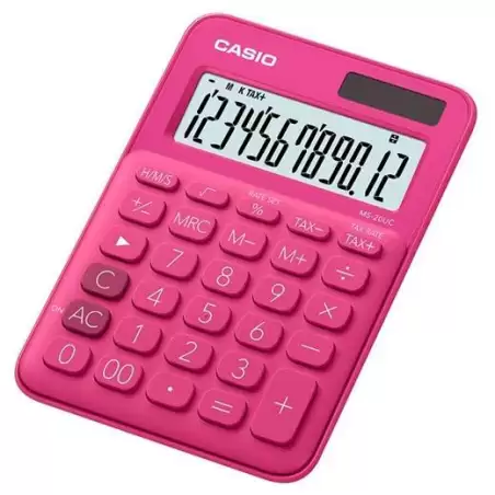 (MS-20UC-RD) CASIO CALCULADORA DE OFICINA SOBREMESA FUCSIA 12 DÍGITOS MS-20UC