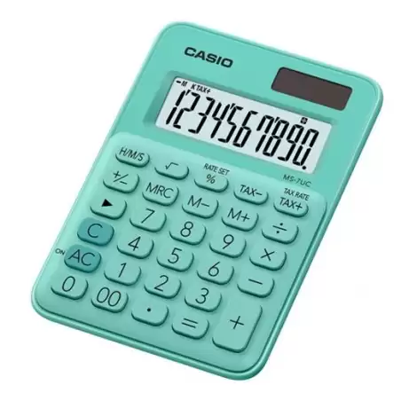 (MS-7UC-GN) CASIO CALCULADORA DE OFICINA SOBREMESA VERDE 10 DÍGITOS