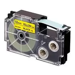 (XR-12YW1) CASIO CINTA PARA ETIQUETADORA 8M X 12MM NEGRO/AMARILLO