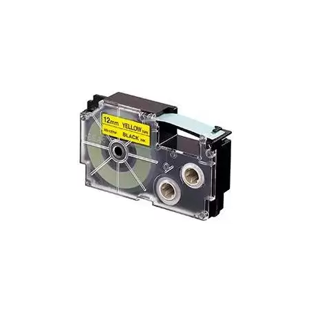 (XR-12YW1) CASIO CINTA PARA ETIQUETADORA 8M X 12MM NEGRO/AMARILLO