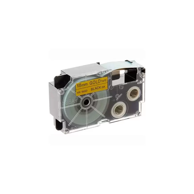 (XR-18GD-1) CASIO CINTA PARA ETIQUETADORA 8M X 18MM NEGRO/ORO