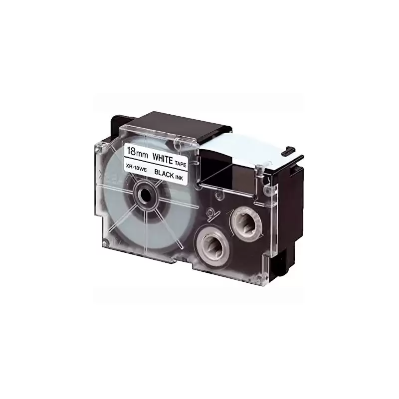 (XR-18WE) CASIO CINTA PARA ETIQUETADORA 8M X 18MM NEGRO/BLANCO