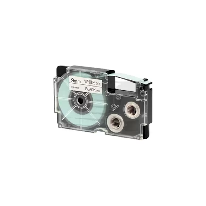 (XR-9WE1) CASIO CINTA IMPRESIÓN DE NAILON 8M X 9MM NEGRO/BLANCO