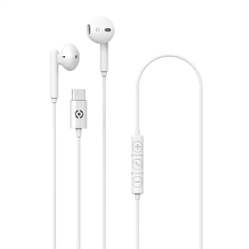 (UP1100TYPECWH) CELLY AURICULAR UNIVERSAL USB-C CON MICROFONO BLANCO
