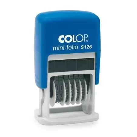 (104941) COLOP SELLO PRINTER S126 4MM NUMERADOR ESPAÑOL AZUL/NEGRO