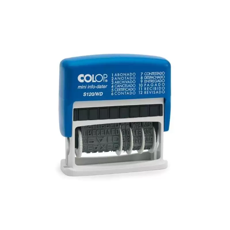 (104961) COLOP SELLO PRINTER S120/WD 4MM FORMULA/FECHA ESPAÑOL AZUL/BICOLOR