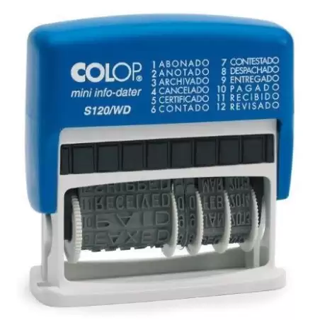 (104961) COLOP SELLO PRINTER S120/WD 4MM FORMULA/FECHA ESPAÑOL AZUL/BICOLOR