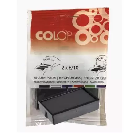 (107124) COLOP ALMOHADILLA E/10 NEGRO BLISTER -2U-