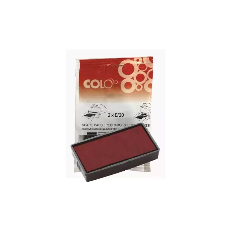 (107163) COLOP ALMOHADILLA E/20 ROJO BLISTER -2U-