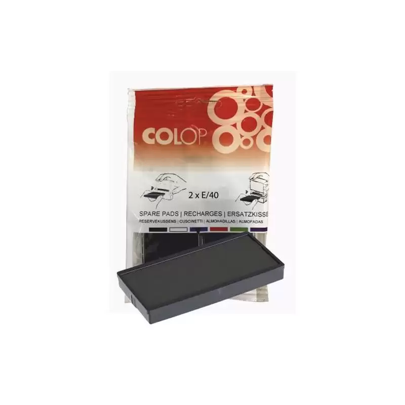 (107202) COLOP ALMOHADILLA E/40 NEGRO BLISTER -2U-