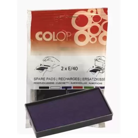 (107204) COLOP ALMOHADILLA E/40 AZUL BLISTER -2U-