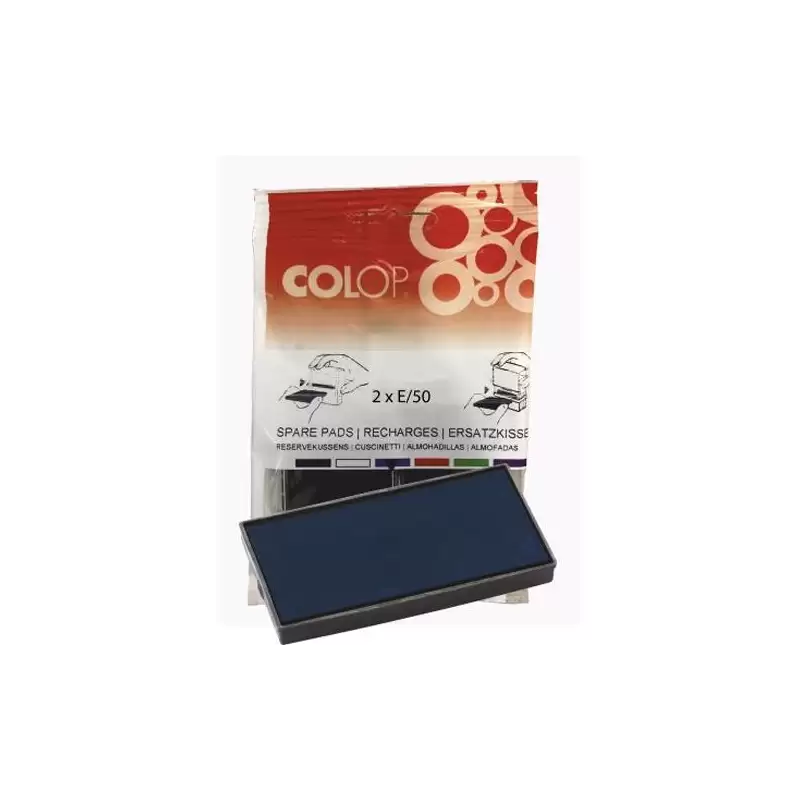 (107225) COLOP ALMOHADILLA E/50/1 AZUL BLISTER -2U-