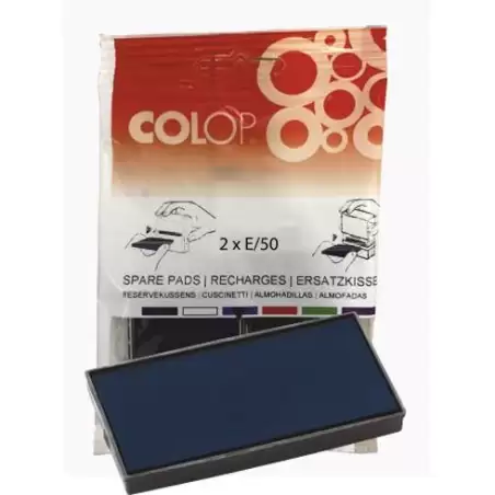 (107225) COLOP ALMOHADILLA E/50/1 AZUL BLISTER -2U-