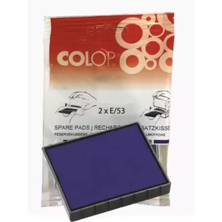 (107310) COLOP ALMOHADILLA E/53 AZUL BLISTER -2U-