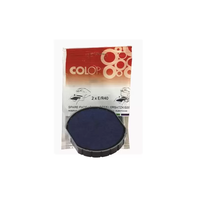 (107406) COLOP ALMOHADILLA E/R40 AZUL BLISTER -2U-