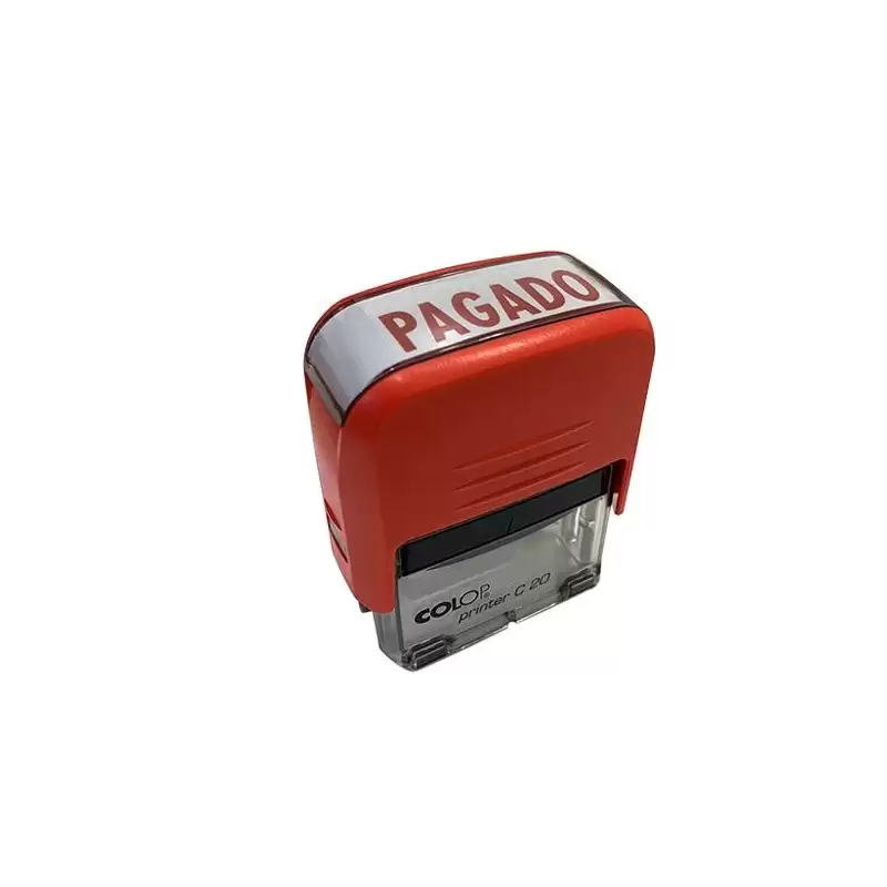 (151710) COLOP SELLO PRINTER C20 FORMULA " PAGADO " ALMOHADILLA E/20 14X38MM ROJO