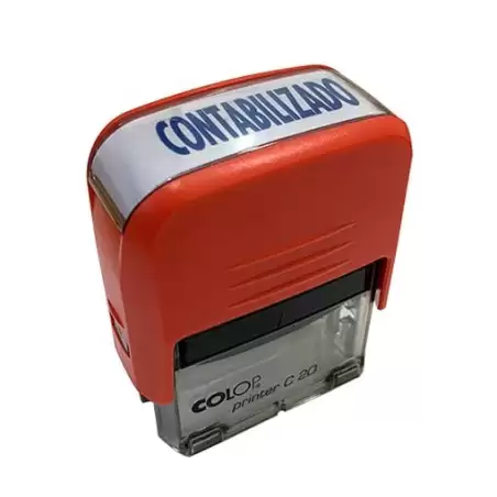 (151712) COLOP SELLO PRINTER C20 FORMULA " CONTABILIZADO " ALMOHADILLA E/20 14X38MM AZUL