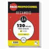 (21810) PACSA RECAMBIO 120H A4 90GR 4X4MM 4 TALADROS PAPEL EXTRA