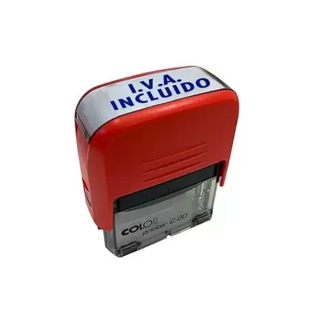 (500688) COLOP SELLO PRINTER C20 FORMULA " IVA INCLUIDO " ALMOHADILLA E/20 14X38MM ROJO