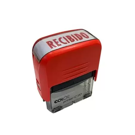 (500700R) COLOP SELLO PRINTER C20 FORMULA " RECIBIDO " ALMOHADILLA E/20 14X38MM ROJO