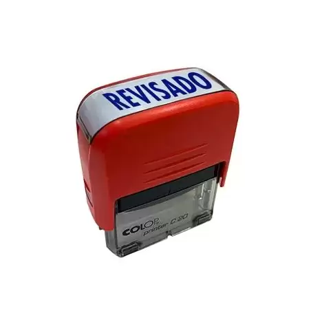 (500703R) COLOP SELLO PRINTER C20 FORMULA " REVISADO " ALMOHADILLA E/20 14X38MM ROJO
