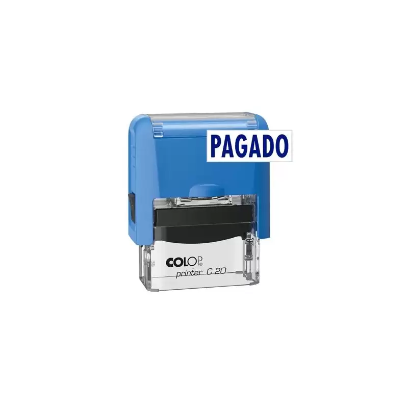 (501090) COLOP SELLO PRINTER C20 FORMULA " PAGADO " ALMOHADILLA E/20 14X38MM AZUL