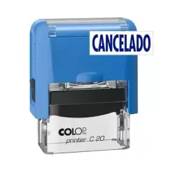 (501232) COLOP SELLO PRINTER C20 FORMULA " CANCELADO " ALMOHADILLA E/20 14X38MM AZUL