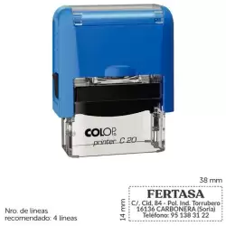 (SGC.C20) COLOP SELLO AUTOMÁTICO PRINTER C20 CON PLACA DE TEXTO PERSONALIZABLE 14X38MM 4 LÍNEAS -PARA PERSONALIZAR-