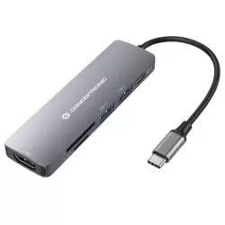 (DONN11G) CONCEPTRONIC ADAPTADOR USB-C 6EN1 HDMI-USB-C USB 3.0 LECTOR SD