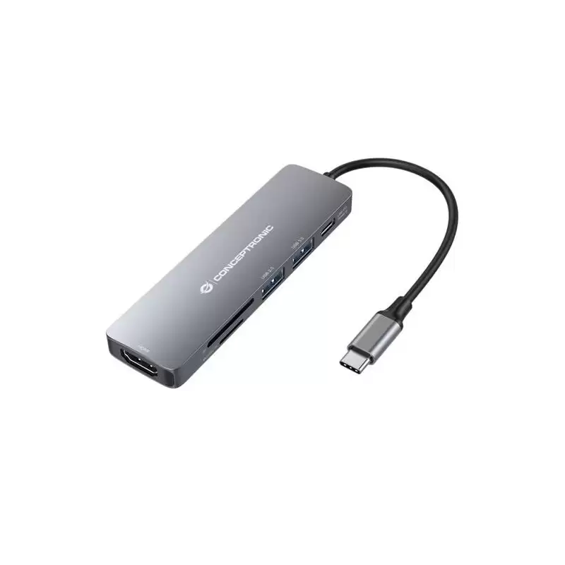 (DONN11G) CONCEPTRONIC ADAPTADOR USB-C 6EN1 HDMI-USB-C USB 3.0 LECTOR SD