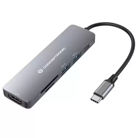 (DONN11G) CONCEPTRONIC ADAPTADOR USB-C 6EN1 HDMI-USB-C USB 3.0 LECTOR SD