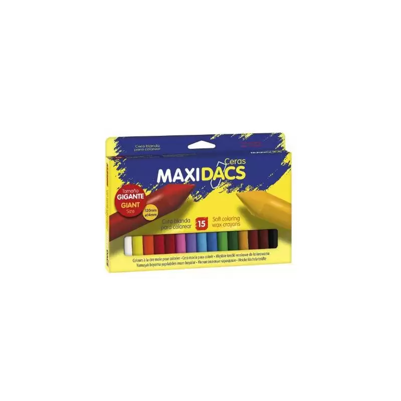 (DX050216) DACS MAXIDACS CERAS 120MM TAMAÑO GIGANTE SURTIDOS -ESTUCHE DE 15U-