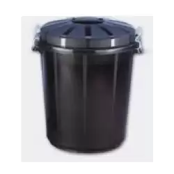 (13260) CUBO BASURA REDONDO CON TAPA 70L NEGRO