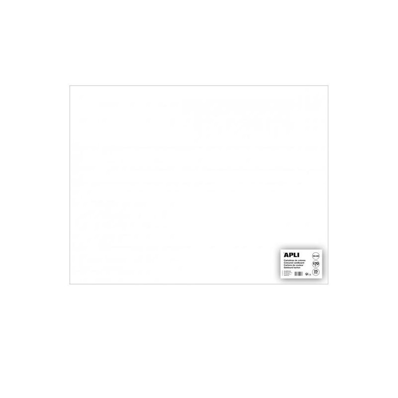 (14254) APLI CARTULINA 50X65CM 170GR PACK DE 25H BLANCO