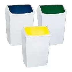 (24260AZ) DENOX PAPELERA TAPA BASCULANTE 55L AZUL