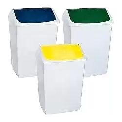 (24260VE) DENOX PAPELERA TAPA BASCULANTE 55L VERDE