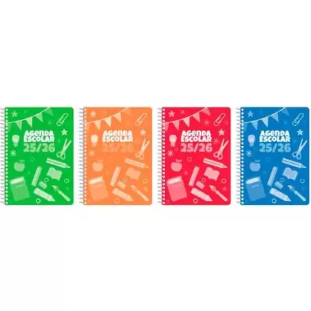 (23002731) DIDEX AGENDA ESCOLAR A6 1DP TAPA PP C/SURTIDOS 2025-2026
