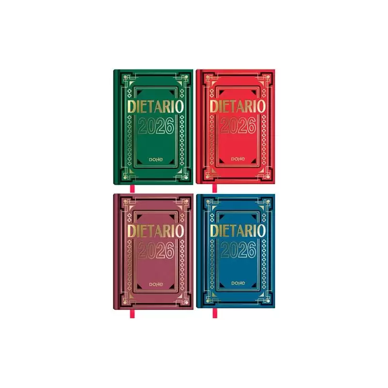 (11154-2026) DOHE DIETARIO OCTAVO 11.5X16.5CM DP CARTÓN GELTEX C/SURTIDOS 2026