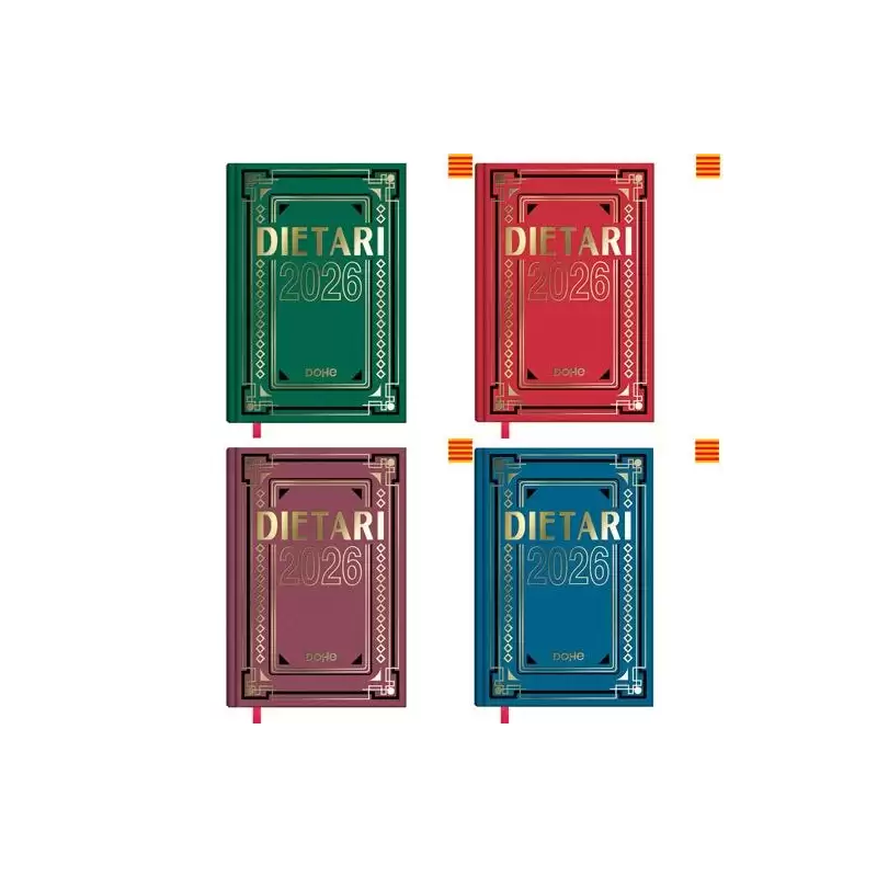 (11157-2026) DOHE DIETARIO CUARTO 15X21CM DP CARTÓN GELTEX C/SURTIDOS 2026 CATALÁN