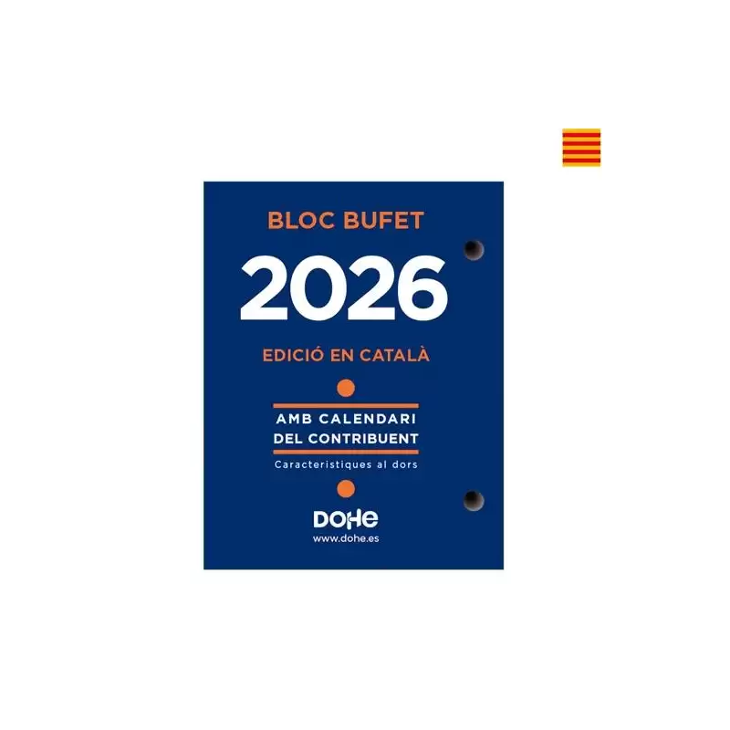 (11604-2026) DOHE BLOQUE BUFETE ANUAL 8.5X11CM CATALÁN 2026