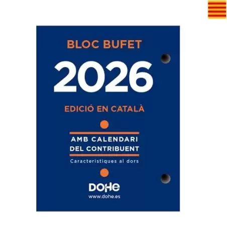 (11604-2026) DOHE BLOQUE BUFETE ANUAL 8.5X11CM CATALÁN 2026