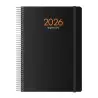 (11620-2026) DOHE AGENDA ANUAL SYNCRO ESPIRAL 15X21CM DP CIERRE C/GOMA PP NEGRO 2026